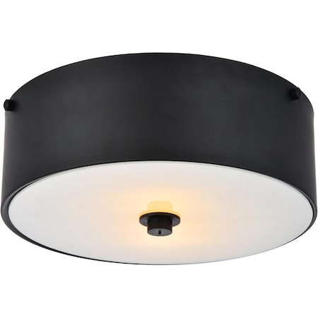 Lighting Business 12 in. Hazen 2 Light Flat Black Flush Mount LI2955332